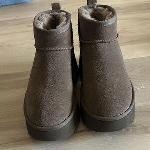 UGG Chestnut Suede Ankle Booties